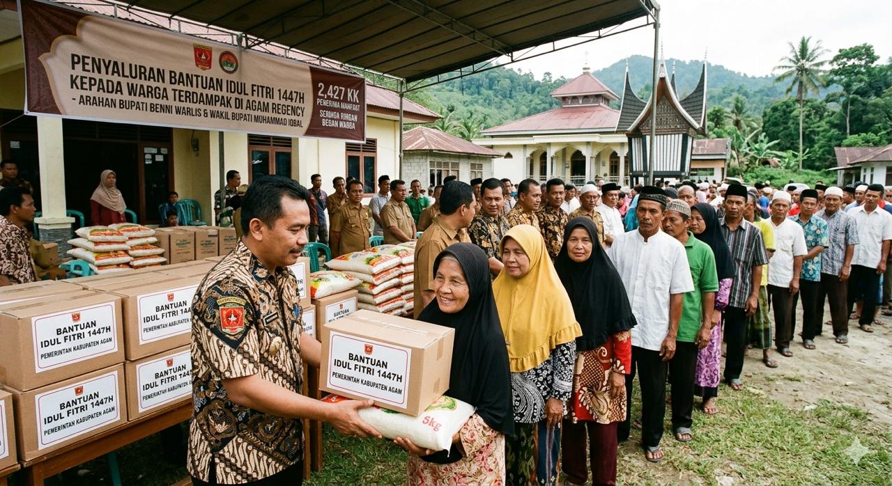 Ribuan Warga Terdampak di Agam Terima Bantuan Idul Fitri dari Pemkab