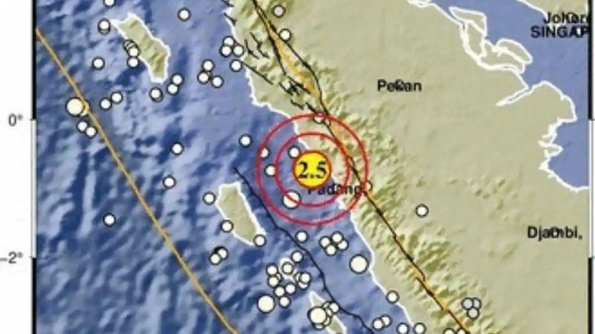 Gempa Magnitudo 2,5 Guncang Pariaman Selasa Malam